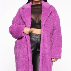 FashionNova Violet Fuzzy Coat 1XL